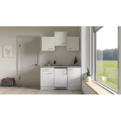 Flex-Well Exclusiv Singleküche Joelina 150 Cm Weiß Matt - Beton Grau -Küchenwerkzeug – los geht’s! 00 4051 NeoG1501001000cam2