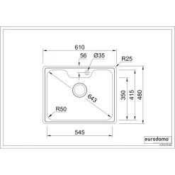 Eurodomo Einbauspüle Bell 61 Cm Edelstahl Glatt 7 Eurodomo Einbauspüle Bell 61 Cm Edelstahl Glatt -Küchenwerkzeug – los geht’s! 010550550 bell 60 skizze 5