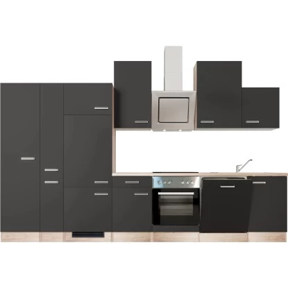 Flex-Well Exclusiv Küchenzeile Lara 360 Cm Anthrazit - San Remo Eiche 10 Flex-Well Exclusiv Küchenzeile Lara 360 Cm Anthrazit - San Remo Eiche – Bild 8