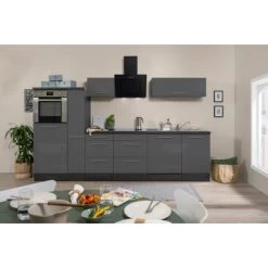 Respekta Premium Küchenzeile 310 Cm Hochbau Grau Hochglanz-Eiche Grau -Küchenwerkzeug – los geht’s! 0173 RP310HEG Kchenzeile 2