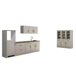 Held Möbel Küchenzeile Rom 290 Cm Landhaus Weiß Matt Ohne E-Geräte