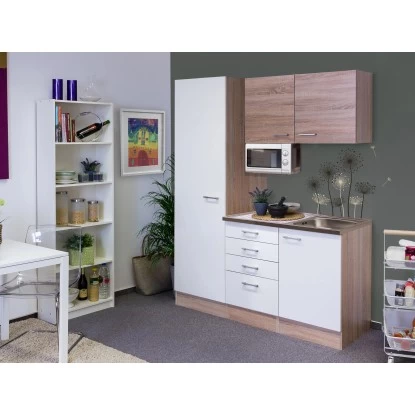 Flex-Well Singleküche 150 Cm Florida Weiß-Sonoma Eich 3 Flex-Well Singleküche 150 Cm Florida Weiß-Sonoma Eich