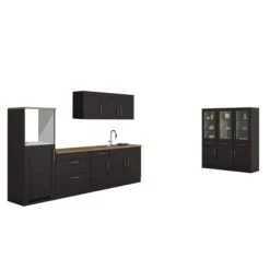 Held Möbel Küchenzeile Rom 290 Cm Landhaus Grau Matt Ohne E-Geräte