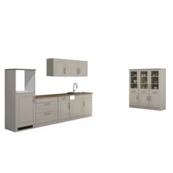 Held Möbel Küchenzeile Rom 300 Cm Landhaus Weiß Matt Ohne E-Geräte