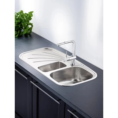 OBI Einbauspüle Quadra Duo 100 Edelstahl Eckig 5 OBI Einbauspüle Quadra Duo 100 Edelstahl Eckig – Bild 3