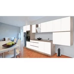 Respekta Premium Küchenzeile Grifflos 435 Cm Weiß Matt-Eiche Sägerau -Küchenwerkzeug – los geht’s! 085 4384 glrp435heswmgke 2 1