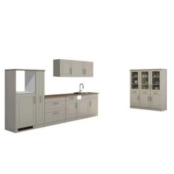 Held Möbel Küchenzeile Rom 330 Cm Landhaus Weiß Matt Ohne E-Geräte