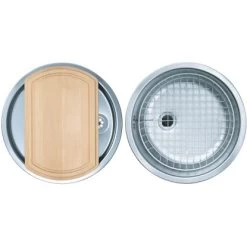 Eurodomo Einbauspüle Komplettset Rondel Ø 43 Cm Edelstahl Glatt