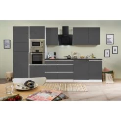 Respekta Premium Küchenzeile Grifflos 345 Cm Grau Hochglanz-Weiß -Küchenwerkzeug – los geht’s! 11434 4384 GLRP345HWGGKE 2