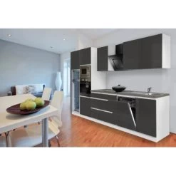 Respekta Premium Küchenzeile Grifflos 345 Cm Grau Hochglanz-Weiß -Küchenwerkzeug – los geht’s! 11434 4384 glrp345hwggke 2 1