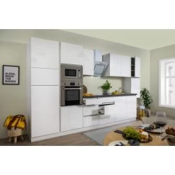 Respekta Premium Küchenzeile Grifflos 385 Cm Weiß Hochglanz-Weiß -Küchenwerkzeug – los geht’s! 11798 4384 122020 Seitlich