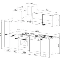 Respekta Küchenzeile KB250ESRC 250 Cm Rot-Eiche -Küchenwerkzeug – los geht’s! 1258128 KB250ESRC 03