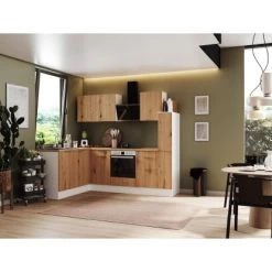 Respekta Selection Winkelküche Elisabeth RSL250WAH 250 Cm Artisan Eiche Nb.-Weiß