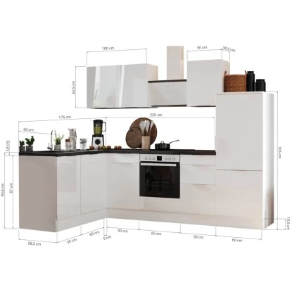 Respekta Selection Winkelküche Elisabeth RSL280WGH 280 Cm Grau-Weiß 5 Respekta Selection Winkelküche Elisabeth RSL280WGH 280 Cm Grau-Weiß – Bild 3