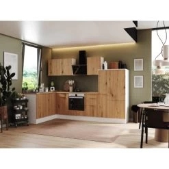 Respekta Selection Winkelküche Elisabeth RSL310WAH 310 Cm Artisan Eiche Nb.-Weiß