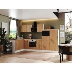 Respekta Selection Winkelküche Elisabeth RSL340WAH 340 Cm Artisan Eiche Nb.-Weiß