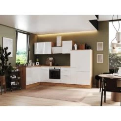 Respekta Selection Winkelküche Elisabeth RSL310AWH 310 Cm Weiß-Artisan Eiche Nb.