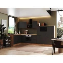 Respekta Selection Winkelküche Elisabeth RSL370AGH 370 Cm Grau-Artisan Eiche Nb.