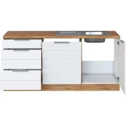 Held Möbel Winkelküche 240 Cm - 180 Cm Matt Weiß-Wotaneiche Ohne E-Geräte -Küchenwerkzeug – los geht’s! 14 11016600 1012.6291 2a 3