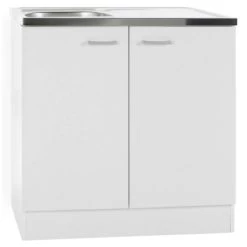 Spülenunterschrank Klassik 60 Weiß Ohne Arbeitsplatte 80 Cm