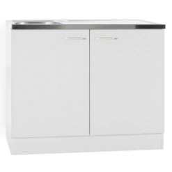 Optifit Spülenunterschrank Klassik 50 Weiß Mit Spülenauflage 100 Cm