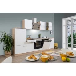 Respekta Economy Küchenzeile KB280ESWSC 280 Cm Weiß-Eiche Sägerau -Küchenwerkzeug – los geht’s! 1712074 KB280ESWSC 01