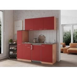 Respekta Economy Küchenzeile KB180BRC 180 Cm Rot-Buche -Küchenwerkzeug – los geht’s! 1751072 4384 4