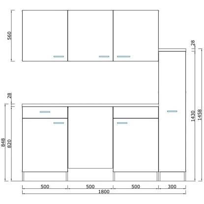 Respekta Economy Küchenzeile KB180WWC 180 Cm Weiß 6 Respekta Economy Küchenzeile KB180WWC 180 Cm Weiß – Bild 4