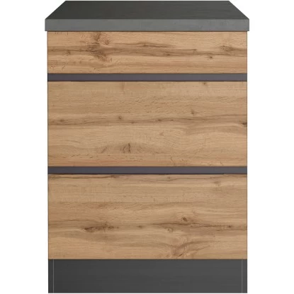Held Möbel Küchenunterschrank Turin 60 Cm Mit Auszügen Wotaneiche/Graphit 4 Held Möbel Küchenunterschrank Turin 60 Cm Mit Auszügen Wotaneiche/Graphit – Bild 2