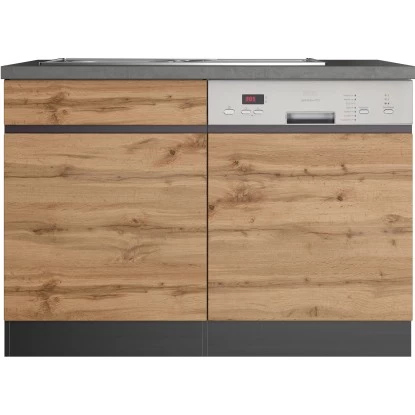 Held Möbel Spülenunterschrank Turin 120 Cm Mit GSP-Blende Wotaneiche/Graphit 4 Held Möbel Spülenunterschrank Turin 120 Cm Mit GSP-Blende Wotaneiche/Graphit – Bild 2