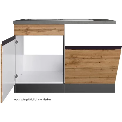 Held Möbel Spülenunterschrank Turin 120 Cm Mit GSP-Blende Wotaneiche/Graphit 5 Held Möbel Spülenunterschrank Turin 120 Cm Mit GSP-Blende Wotaneiche/Graphit – Bild 3