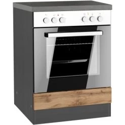 Held Möbel Herdumbauschrank Turin 60 Cm Wotaneiche/Graphit