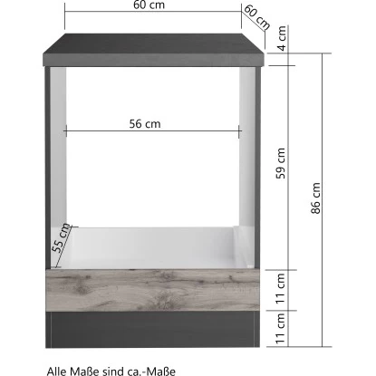 Held Möbel Herdumbauschrank Turin 60 Cm Wotaneiche/Graphit 6 Held Möbel Herdumbauschrank Turin 60 Cm Wotaneiche/Graphit – Bild 4