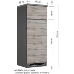 Held Möbel Umbauschrank Für Kühl/Gefrierkombi Turin 60 Cm Wotaneiche/Graphit -Küchenwerkzeug – los geht’s! 189542 11016600 VM 07