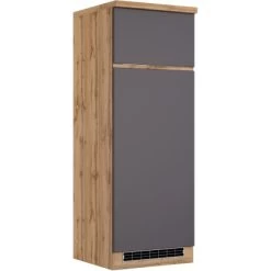Held Möbel Umbauschrank Für Kühl/Gefrierkombi Turin 60 Cm Graphit/Wotaneiche