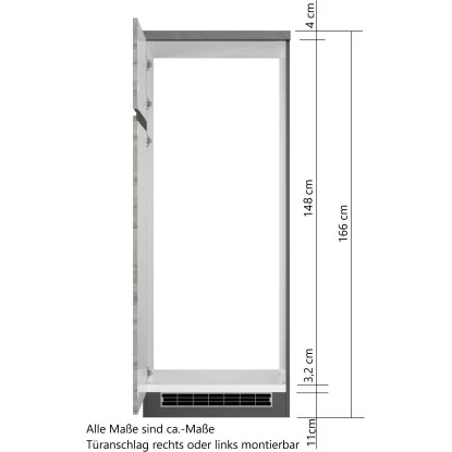 Held Möbel Umbauschrank Für Kühl/Gefrierkombi Turin 60 Cm Graphit/Wotaneiche 7 Held Möbel Umbauschrank Für Kühl/Gefrierkombi Turin 60 Cm Graphit/Wotaneiche – Bild 5