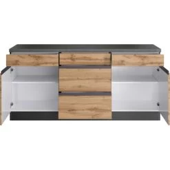 Held Möbel Küchenunterschrank Turin 180 Cm Wotaneiche/Graphit -Küchenwerkzeug – los geht’s! 189575 11016600 S 02