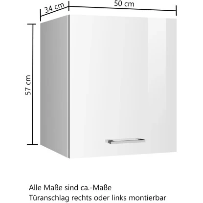 Held Möbel Küchen-Hängeschrank Mailand 50 Cm Hochglanz Weiß/Weiß 5 Held Möbel Küchen-Hängeschrank Mailand 50 Cm Hochglanz Weiß/Weiß – Bild 3
