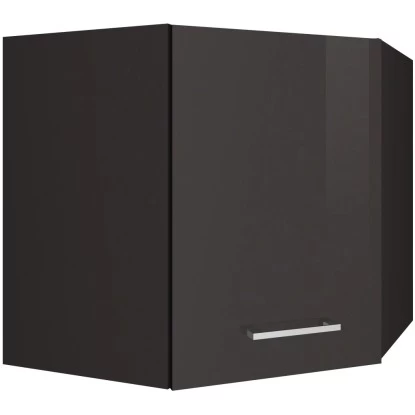 Held Möbel Küchen-Eck-Hängeschrank Mailand 60 Cm Hochglanz Graphit/Graphit 4 Held Möbel Küchen-Eck-Hängeschrank Mailand 60 Cm Hochglanz Graphit/Graphit – Bild 2