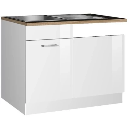 Held Möbel Spülenunterschrank Mailand 110 Cm Hochglanz Weiß/Weiß 4 Held Möbel Spülenunterschrank Mailand 110 Cm Hochglanz Weiß/Weiß – Bild 2