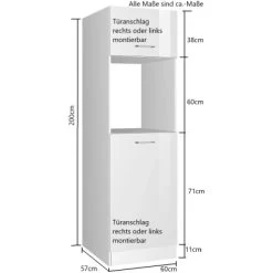 Held Möbel Kühlschrank/Ofenumbauschrank Mailand 60 Cm Hochglanz Weiß/Weiß -Küchenwerkzeug – los geht’s! 189988 11016600 VM 03