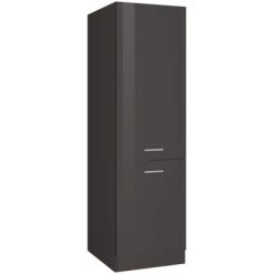 Held Möbel Kühl-Gefrierschrankumbau Mailand 60 Cm Hochglanz Graphit/Graphit