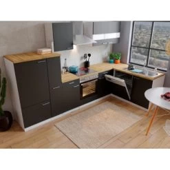 Respekta Winkelküche KBL310WSCG 310 X 172 Cm Schwarz-Weiß-Butcher Nussbaum -Küchenwerkzeug – los geht’s! 197 4384 neu KBL310WSCG 03