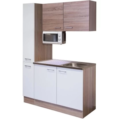 Flex-Well Singleküche 130 Cm Florida Weiß-Sonoma Eiche 4 Flex-Well Singleküche 130 Cm Florida Weiß-Sonoma Eiche – Bild 2