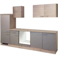 Flex-Well Küchenzeile Arizona Ohne E-Geräte 270 Cm Quarz-San Remo Eiche