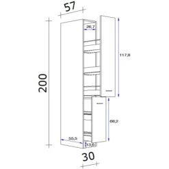 Flex-Well Apothekerschrank 30 Cm Arizona Quarz Cubanit-San Remo Eiche -Küchenwerkzeug – los geht’s! 247350 4051 5 11