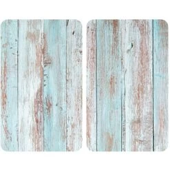 Allstar Glasabdeckplatten Blue Wood Für Glaskeramik-Kochfelder 2er-Set