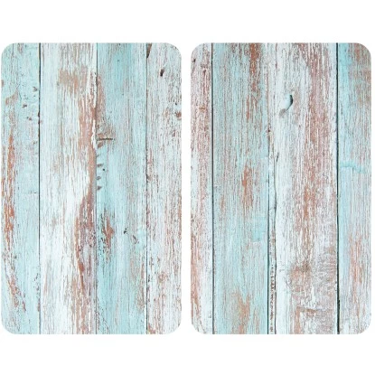 Allstar Glasabdeckplatten Blue Wood Für Glaskeramik-Kochfelder 2er-Set 3 Allstar Glasabdeckplatten Blue Wood Für Glaskeramik-Kochfelder 2er-Set
