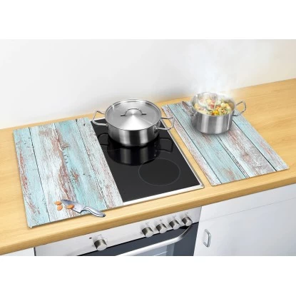 Allstar Glasabdeckplatten Blue Wood Für Glaskeramik-Kochfelder 2er-Set 4 Allstar Glasabdeckplatten Blue Wood Für Glaskeramik-Kochfelder 2er-Set – Bild 2