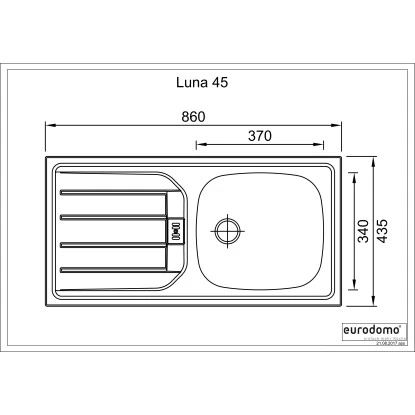 Eurodomo Einbauspüle Luna 86 Cm Edelstahl 4 Eurodomo Einbauspüle Luna 86 Cm Edelstahl – Bild 2